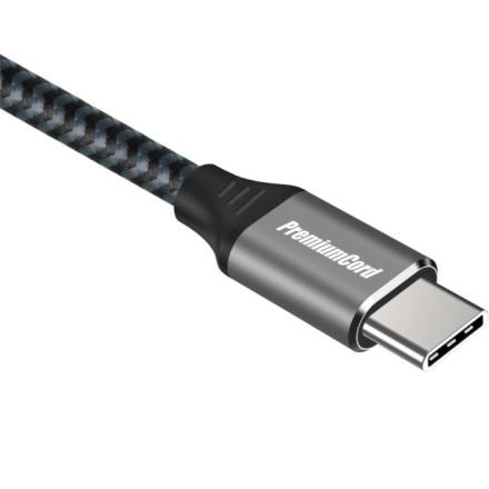 PremiumCord Kabel USB 3.2 Gen 1 USB-C male - USB-C male, bavlněný oplet, 2m, ku31ct2