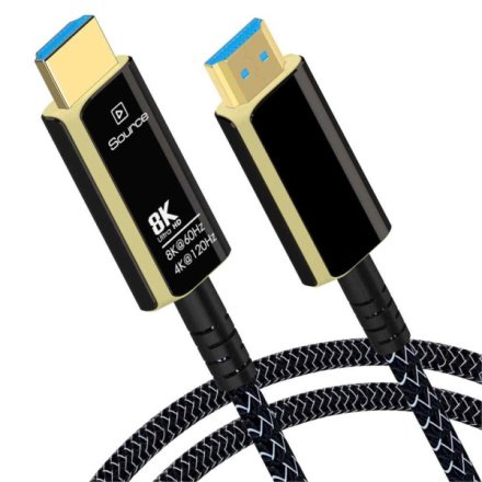 PremiumCord Ultra High Speed HDMI 2.1 optický fiber kabel 8K@60Hz,zlacené 5m, kphdm21t05