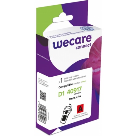 WECARE ARMOR páska kompatibilní s DYMO S0720720,Black/Red,9MM*7M, K80043W4