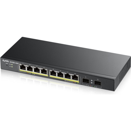 ZYXEL 8xGb+2xSFP fanless POE switch GS1900-10HP v2, GS1900-10HP-EU0102F