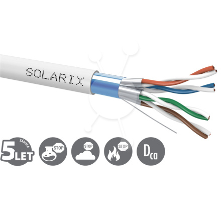 Instalační kabel Solarix CAT6A FFTP LSOH Dca-s2,d2,a1 500m/cívka SXKD-6A-FFTP-LSOH, 26000038