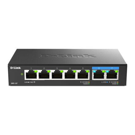 D-Link DMS-107/E 7-Port Multi-Gigabit Unmanaged Switch, DMS-107/E