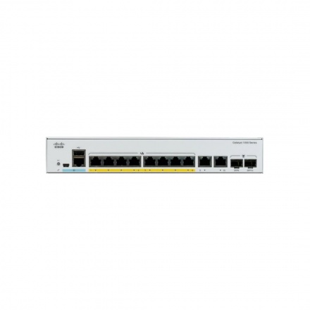 CISCO Catalyst C1000-8T-E-2G-L, 8x 10/100/1000 Ethernet ports, 2x 1G SFP and RJ-45, with external PS, C1000-8T-E-2G-L