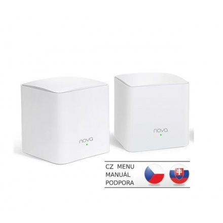 Tenda Nova MW3 (2-pack) WiFi AC1200 Mesh system Dual Band, 2x LAN/WAN, MU-MIMO, SMART aplikace, MW3(2-pack)