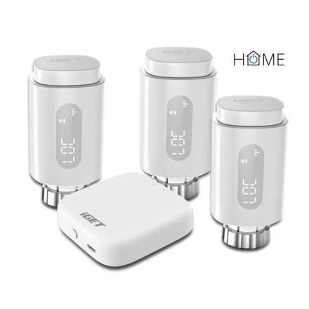 iGET HOME TS10 Premium kit (3x TS10 Thermostat Radiator Valve + 1x GW1 Gateway), Zigbee 3.0, 75020827