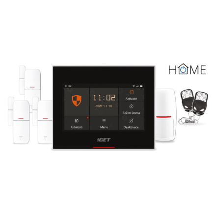 iGET HOME X5 Advanced - Inteligentní Wi-Fi/GSM alarm,v aplikaci i ovládání IP kamer a zásuvek,CZ app, 75020830