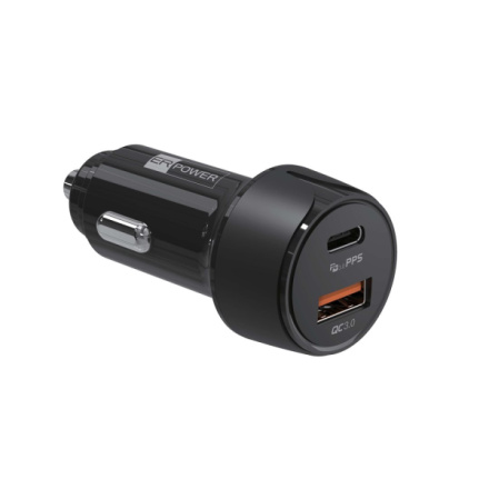 ER POWER 30W PD USB-C/USB-A autonabíječka, černá, ERPW30PDC2-BK