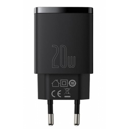 Baseus CCXJ-B01 Compact Quick Nabíječka USB/USB-C 20W Black, 6953156207233