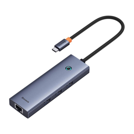 Baseus hub Ultra Joy USB 6v1 (USB-C/1xHDMI4K30Hz/3xUSB 3.0/1xPD/RJ45) šedý, 6932172630713