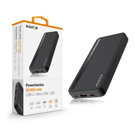 ALIGATOR PBAL2050 20 000mAh 20W černá, PBAL2050BK