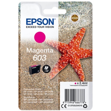 Epson singlepack, Magenta 603, C13T03U34010 - originální