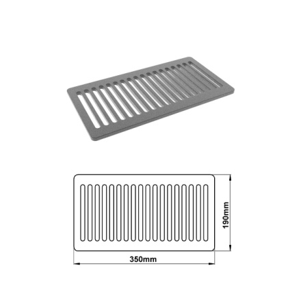 Litinový rošt PRITY Grate 2, 35 x 19 cm, 7202