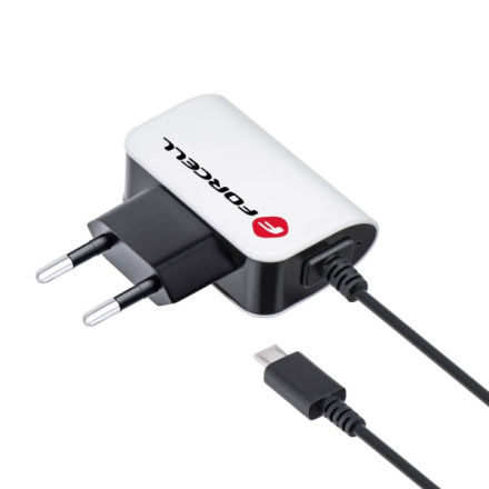 FORCELL F-ENERGY U19 travel charger with cable Micro USB 1A 5W white black 437023