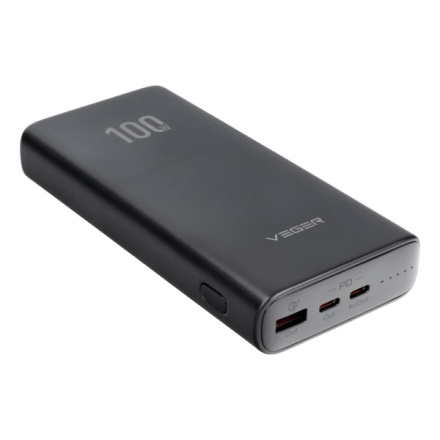 VEGER powerbank 20 000 mAh PD QC3.0 5A 100W T100 (W2032C-100) black 585734