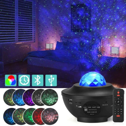 Projector STARS LED / Disco with bluetooth speaker + remote control + USB BTM0504-B / HD-SPL white 586979