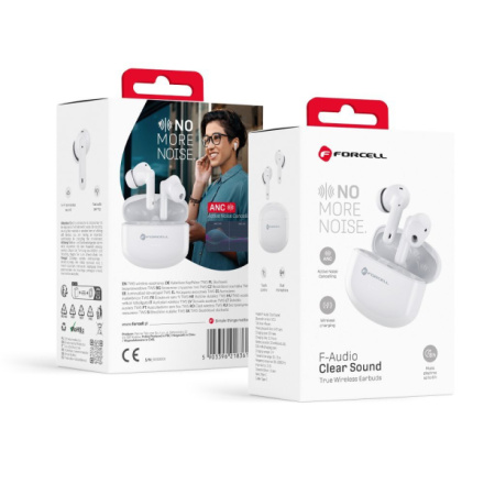 FORCELL F-AUDIO wireless earphones TWS Clear Sound white 593768