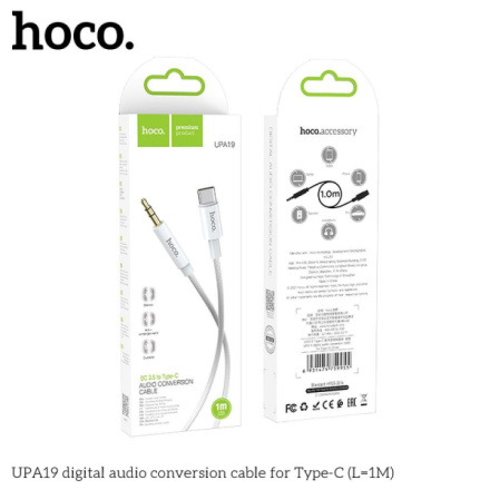 HOCO cable AUX Jack 3,5 mm to Type C UPA19 1 m silver 594611