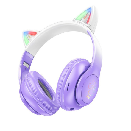 HOCO wireless bluetooth headphones W42 Cat Ear purple grape 594993