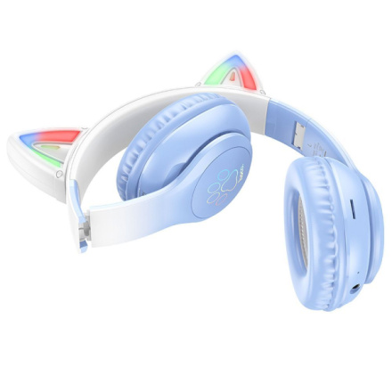 HOCO wireless bluetooth headphones W42 Cat Ear crystal blue 594994