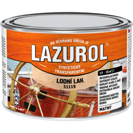 Lazurol S1119 lodní lak odolný lak na dřevo bezbarvý, mat 375 ml