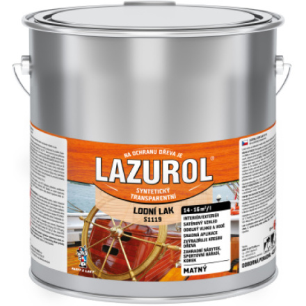 Lazurol S1119 lodní lak odolný lak na dřevo bezbarvý, mat 2,5 l