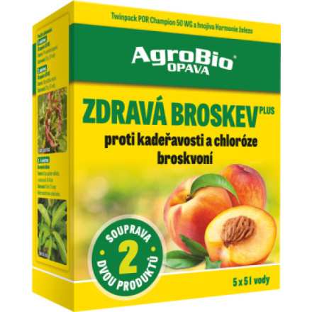 AgroBio Zdravá broskev Plus Champion 50 WG 2 x 20 g + Harmonie Železo 30 ml