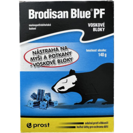 Brodisan Blue PF voskové bloky k hubení hlodavců, 140 g