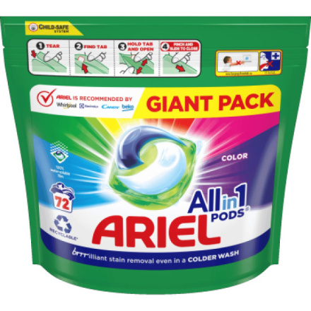 Ariel kapsle na praní All-in-1 Color, 72 praní
