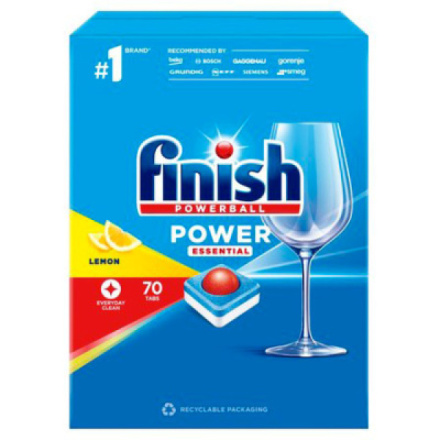 Finish tablety do myčky All in 1 Power Essentials Lemon, 70 ks