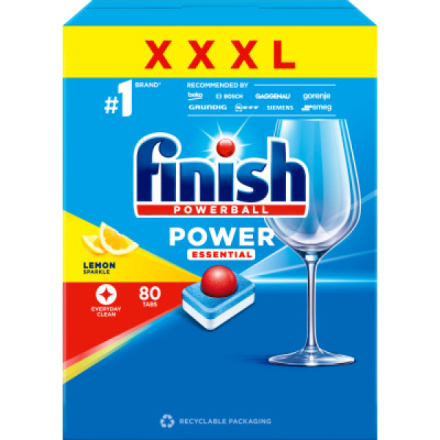 Finish tablety do myčky All in 1 Power Essentials Lemon, 80 ks