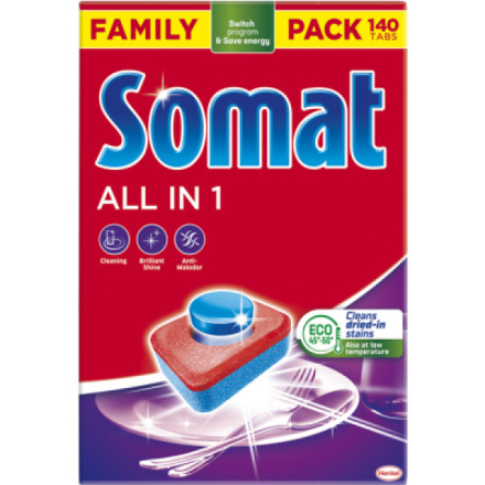 Somat tablety do myčky All in 1, 140 ks