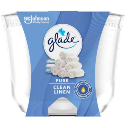 Glade svíčka vonná Maxi Clean Linen, 204 g