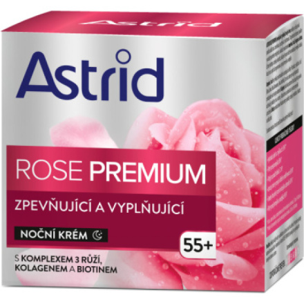 Astrid Rose Premium 55+ zpevňující a vyplňující noční krém, 50 ml