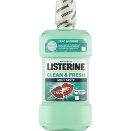 Listerine ústní voda Clean & Fresh Mild Taste, 500 ml