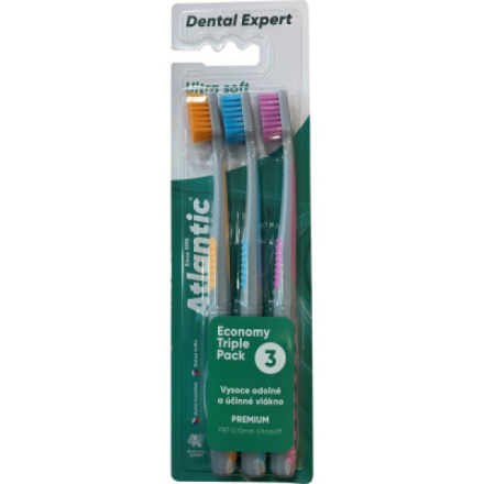Atlantic Dental Expert Ultra Soft ultra měkký zubní kartáček, 3 ks