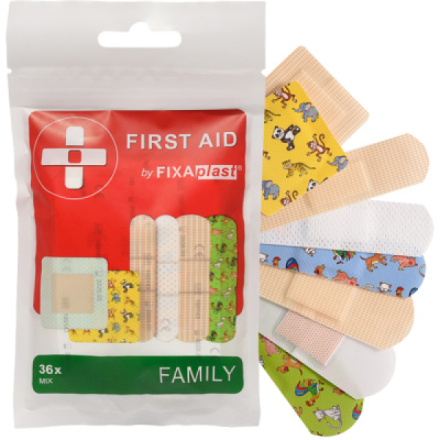 Fixaplast First Aid Family mix náplastí, 36 ks