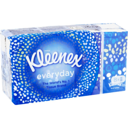 Kleenex 2vrstvé papírové kapesníky Everyday, 8× 9 ks