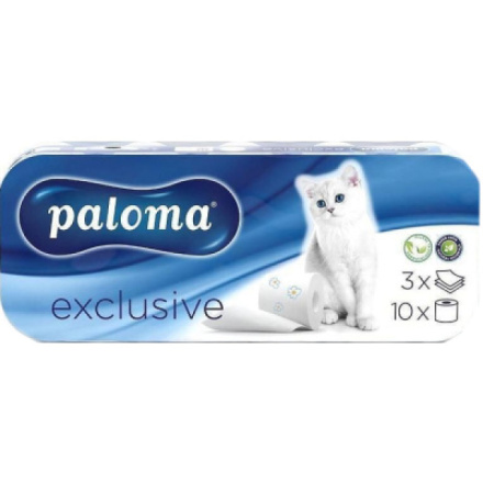 Paloma 3vrstvý toaletní papír Exclusive Plus White, 8 rolí