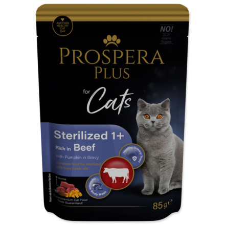 Kapsička Prospera Plus Sterilized 1+, Beef, Pumpkins 85g 1513-10107|X|X|KS