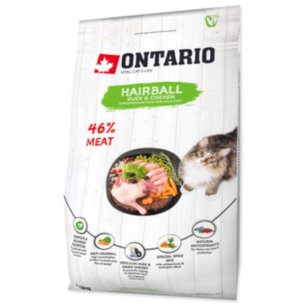 Krmivo Ontario Cat Hairball 2kg 213-10125|X|X|KS