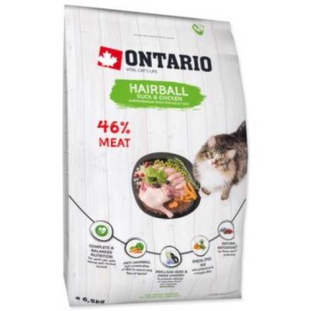 Krmivo Ontario Cat Hairball 6,5kg 213-10127|X|X|KS