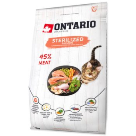 Krmivo Ontario Cat Sterilised Salmon 2kg 213-10775|X|X|KS