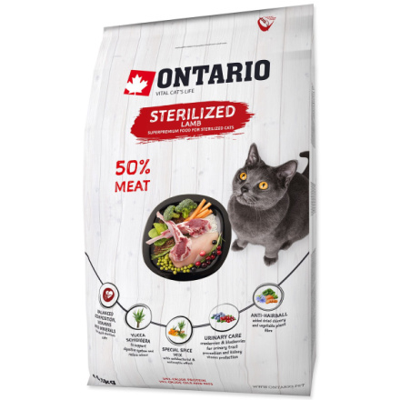 Krmivo Ontario Cat Sterilised Lamb 6,5kg 213-10797|X|X|KS