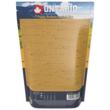 Krmivo Ontario Puppy Medium Lamb & Rice 0,75kg 214-10293|X|X|KS