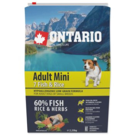 Krmivo Ontario Adult Mini Fish & Rice 2,25kg 214-10575|X|X|KS