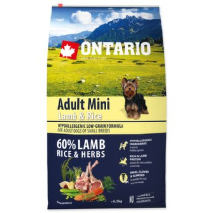 Krmivo Ontario Adult Mini Lamb & Rice 6,5kg 214-10597|X|X|KS