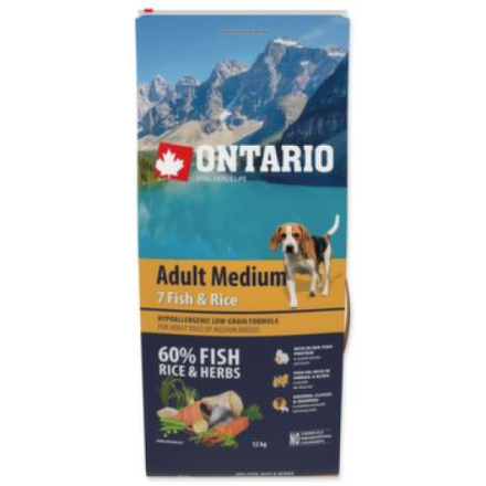 Krmivo Ontario Adult Medium Fish & Rice 12kg 214-10678|X|X|KS