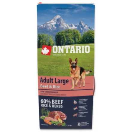 Krmivo Ontario Adult Large Beef & Rice 12kg 214-10758|X|X|KS