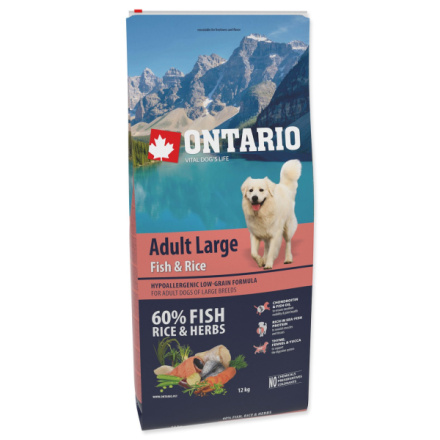 Krmivo Ontario Adult Large Fish & Rice 12kg 214-10778|X|X|KS