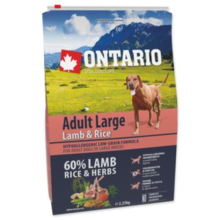 Krmivo Ontario Adult Large Lamb & Rice 2,25kg 214-10795|X|X|KS